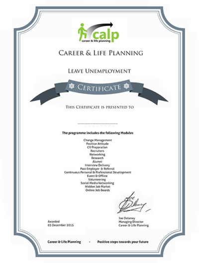 Leave Unemployment Programme Certificate